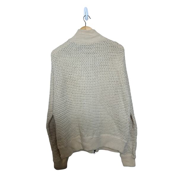 DKNY Men's 100% Merino Wool Full Zip Cardigan Sweater Beige Size XL - Picture 2 of 11